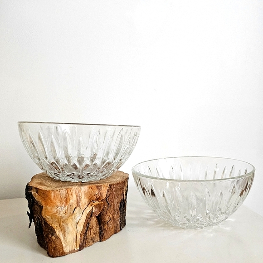 Vintage Crystal ALCO Decorative Serving Bowls Set of 2